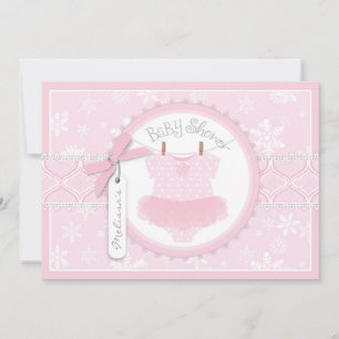 Baby Girl Tutu Snowflake Print Baby Dusche Einladung