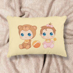 Baby Girl Twins Bear Jumpsuit Dekokissen