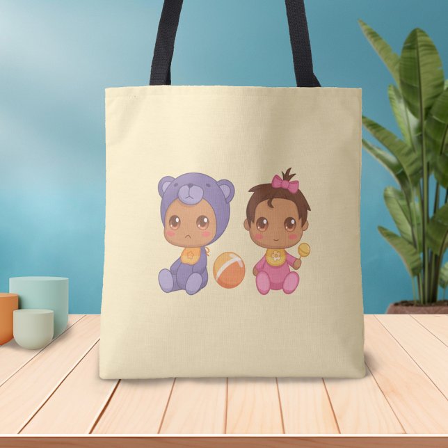 Baby Girl Twins Lila Bear Jumpsuit Tasche (Von Creator hochgeladen)