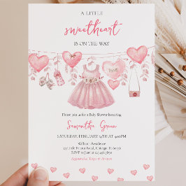 Baby Girl Valentine Baby Shower Einladung