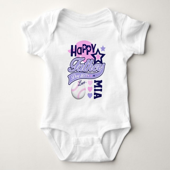 Baby Girl Vatertag Baseball Shirt (Vorderseite)