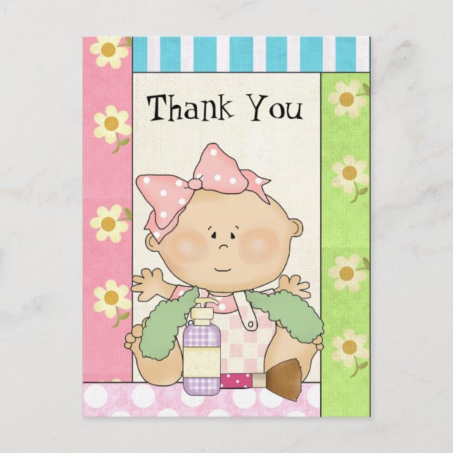 Baby Girl Vielen Dank Duwer Postkarte (Vorderseite)