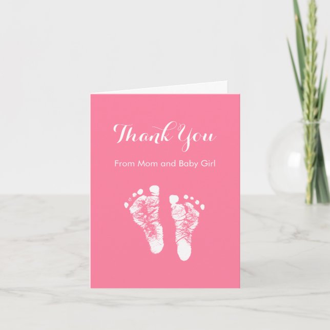 Baby Girl Vielen Dank Niedliche Pink-Neugeborene-F Dankeskarte (Vorderseite)