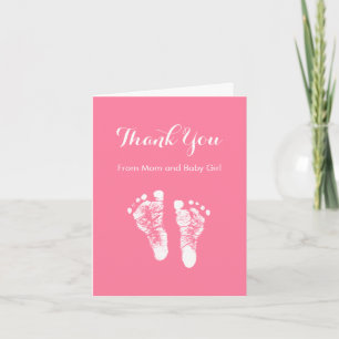 Baby Girl Vielen Dank Niedliche Pink-Neugeborene-F Dankeskarte