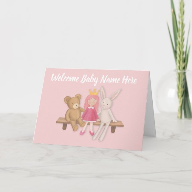 Baby Girl Welcome Card Karte (Vorderseite)