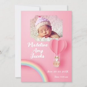 Baby Girl Welppy Geburtsdatum Foto Ankündigung