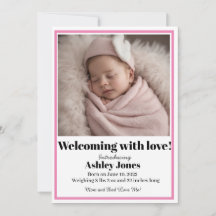 Baby Girl Willkommen mit Liebe Card