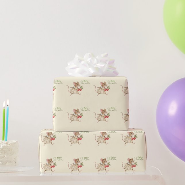 Baby Girl Woodland Animal Shower Geschenkpapier (Partygeschenke)
