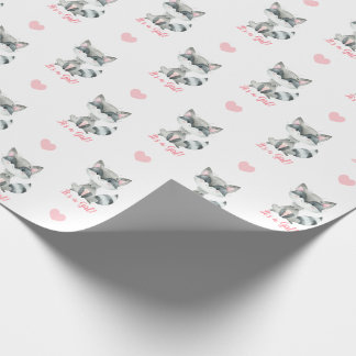 Baby Girl Wrapping Paper Pink Raccoon Es ist ein M Geschenkpapier