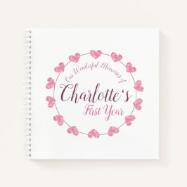 Baby Girl's erstes Jahr Mama und Papa leere Zeitsc Notizbuch