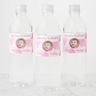 Baby Girl's First Birthday Flaschenetikett