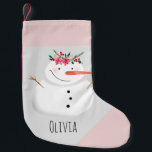 Baby Girls First Christmas Blume Snowman und Name Kleiner Weihnachtsstrumpf<br><div class="desc">Dieses bezaubernde Design besticht durch einen einzigartigen Schneemann im Aquarellstil,  der eine Christmassy Garland trägt,  sowie durch die Möglichkeit,  das Objekt mit dem Namen Ihres Mädchens zu personalisieren. Der perfekte Sake für Sie,  kleine Weihnachten,  oder für ein schneefreudiges Kind!</div>