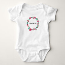 Baby Girls First Christmas Blume Wreath and Name