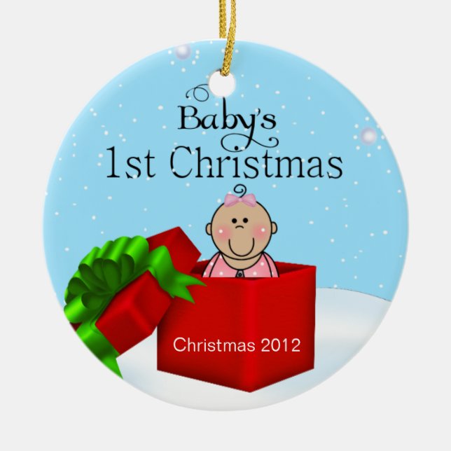 Baby Girl's First Christmas Ornament (Vorne)
