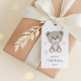 Baby Girls First Christmas Teddy Bear Pink Geschenkanhänger