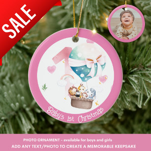 Baby Girl's First Foto Weihnachtsdekoration Zoo Keramik Ornament