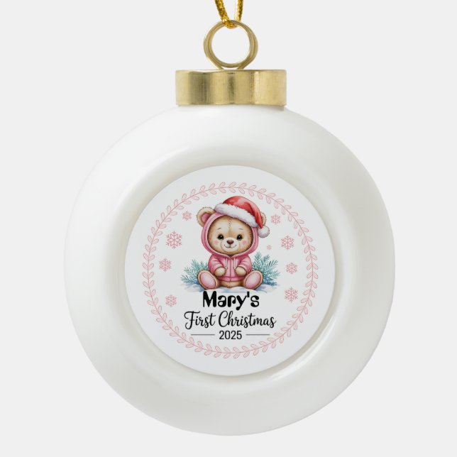 Baby Girl's First Weihnachten Ornament - Personali (Vorderseite)
