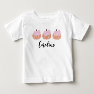 Baby Girls Gingham Pumpkin Trio mit rosa Bows T-shirt