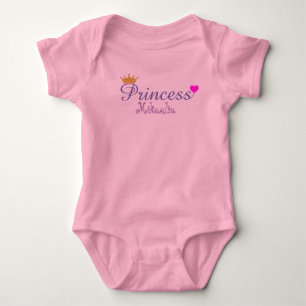 Baby Girl's Pink & Gold Crown Princess Custom Baby Strampler