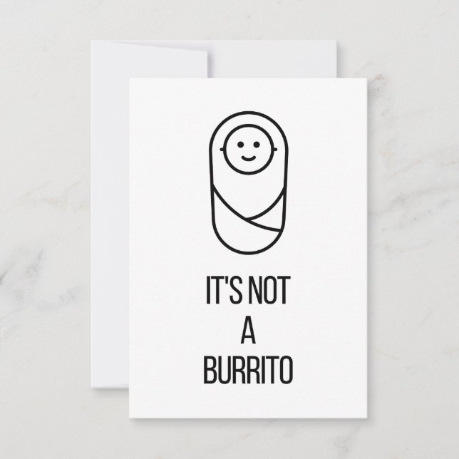 Baby Glückwunsch Karte zur Geburt - Burrito (Vorderseite)
