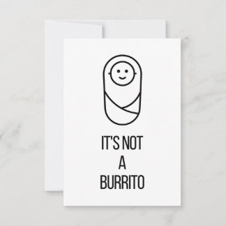 Baby Glückwunsch Karte zur Geburt - Burrito