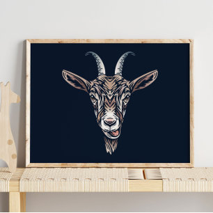 Baby Goat Animal Portrait   Ziegenwand Poster