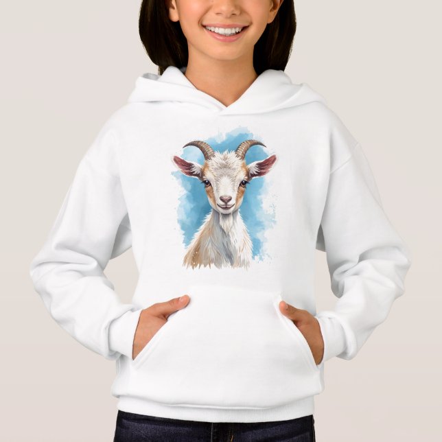 Baby Goat Lächeln Hoodie (Vorderseite)