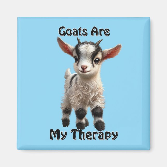 Baby Goat mit Fluffy Fur und hellen Ausdrücken Magnet (Vorne)