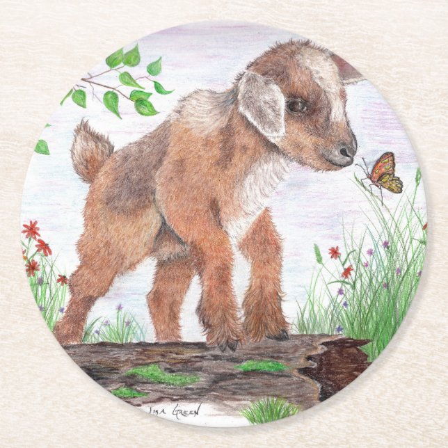 Baby Goat Paper Untersetzer (Vorderseite)