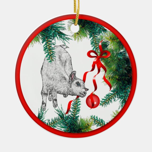 Baby Goat Weihnachtsschmuck (Vorne)