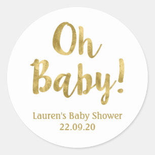 Baby Gold Babydusche Runder Aufkleber