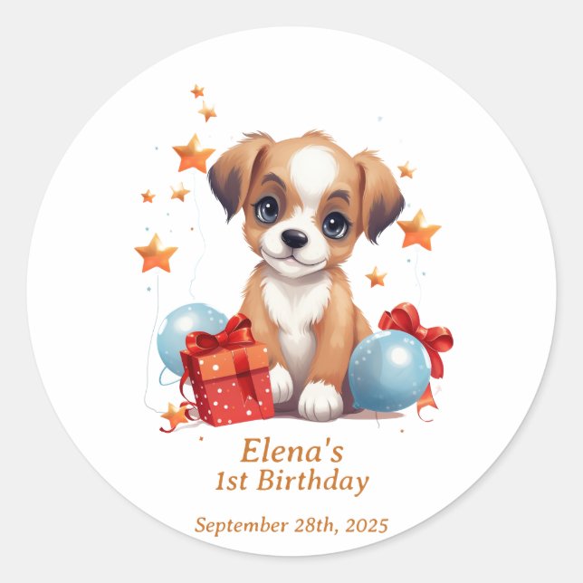 Baby Golden Star : Sticker de fête d'anniversaire (Devant)