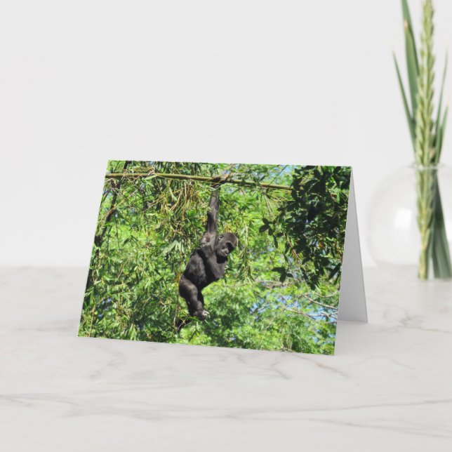 Baby Gorilla (2035) - Geburtskarte Karte (Vorderseite)