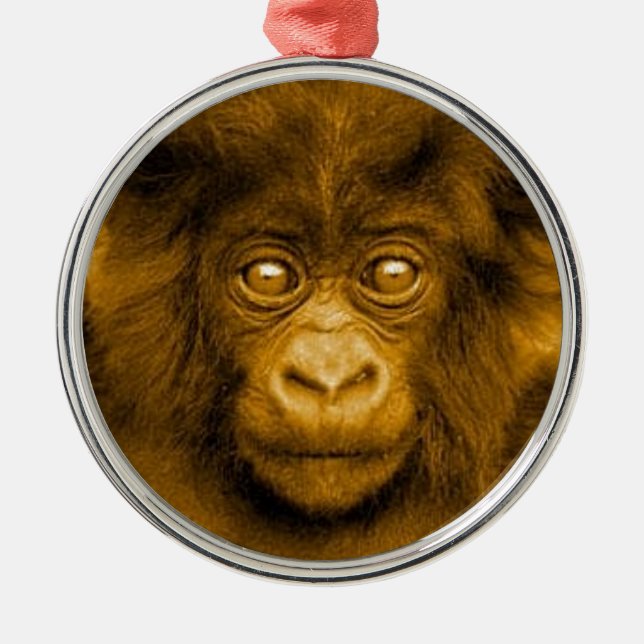 Baby Gorilla Sepia Color Weihnachtsschmuck (Vorne)
