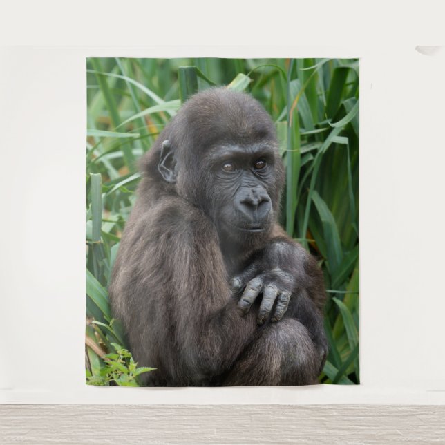 Baby Gorilla Wandteppich (Vorderseite)