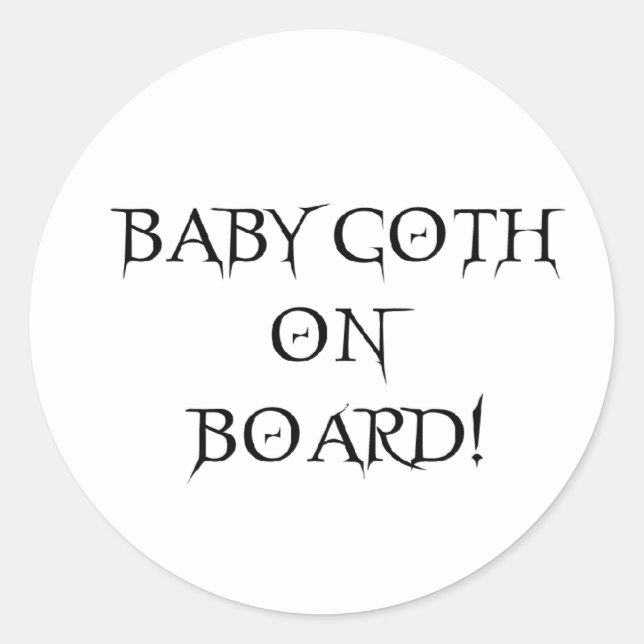 BABY GOTH AN BORD! RUNDER AUFKLEBER (Vorderseite)