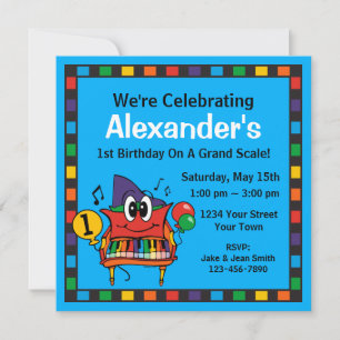 Baby Grand Piano 1. Geburtstag individuelle Einlad Einladung