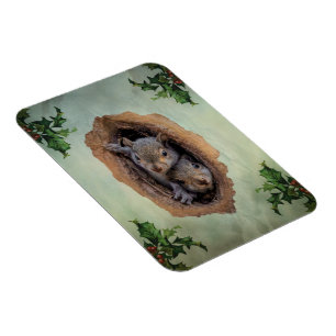 Baby Gray Eichhörnchen Weihnachten Magnet