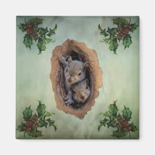Baby Gray Eichhörnchen Weihnachten Magnet