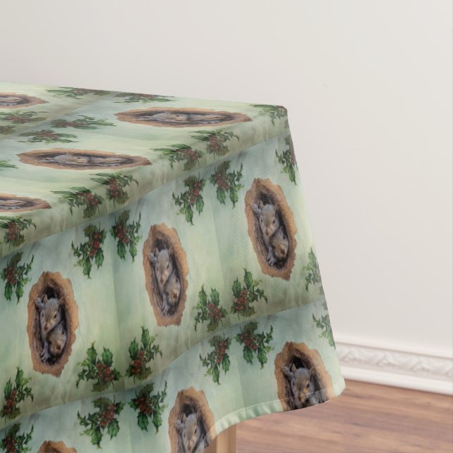 Baby Gray Eichhörnchen Weihnachten Tischdecke (Beispiel)