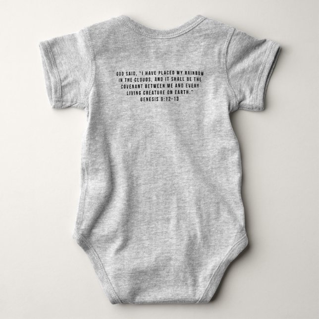 Baby Gray Snap T-Shirt Gottes Versprechen Baby Strampler (Rückseite)