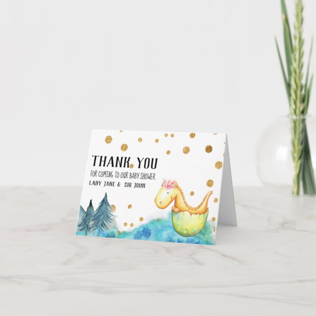 *~* Baby Green Dragon Girl Baby shower Merci (Devant)