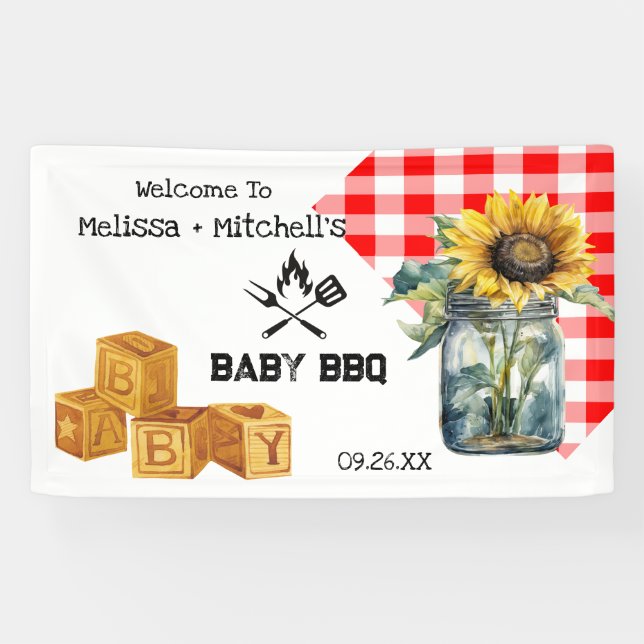 Baby GRILLEN Paare Babydusche Begrüßungszeichen Banner (Horizontal)