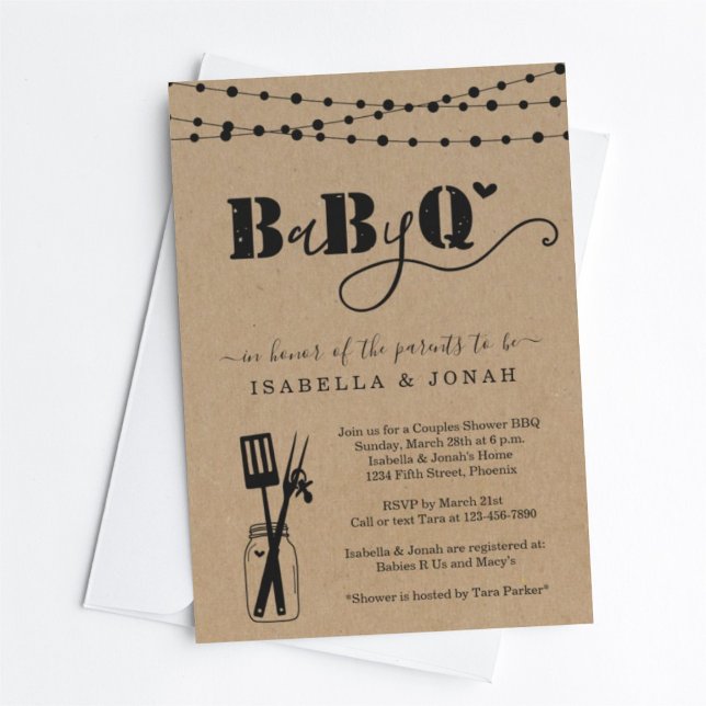 Baby GRILLEN - Paare Dusche Baby Q BaByQ Barbeque Einladung (Von Creator hochgeladen)