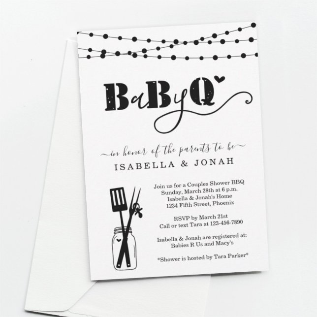 Baby GRILLEN - Paare Dusche Baby Q BaByQ Barbeque Einladung (Von Creator hochgeladen)