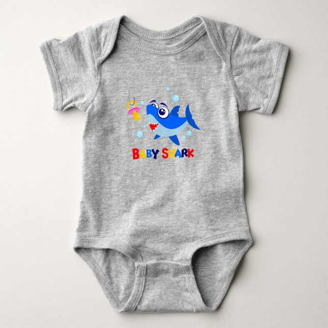 Baby-Haifisch-Baby-Fußball-Bodysuit Baby Strampler (Vorderseite)