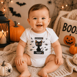 Baby Halloween Bodysuit - Niedliche Black Cat Cust Strampler