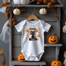 Baby Halloween Bodysuit - Niedliche Black Cat Cust Strampler