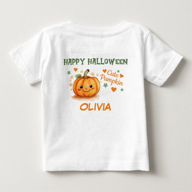 Baby Halloween Niedlich Pumpkin T-shirt (Rückseite)