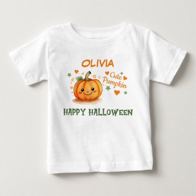 Baby Halloween Niedlich Pumpkin T-shirt (Vorderseite)